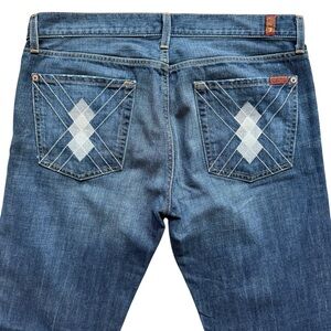 7 For all Mankind Jeans Men Blue Standard Straight Leg Argyle 36x33 Medium Wash